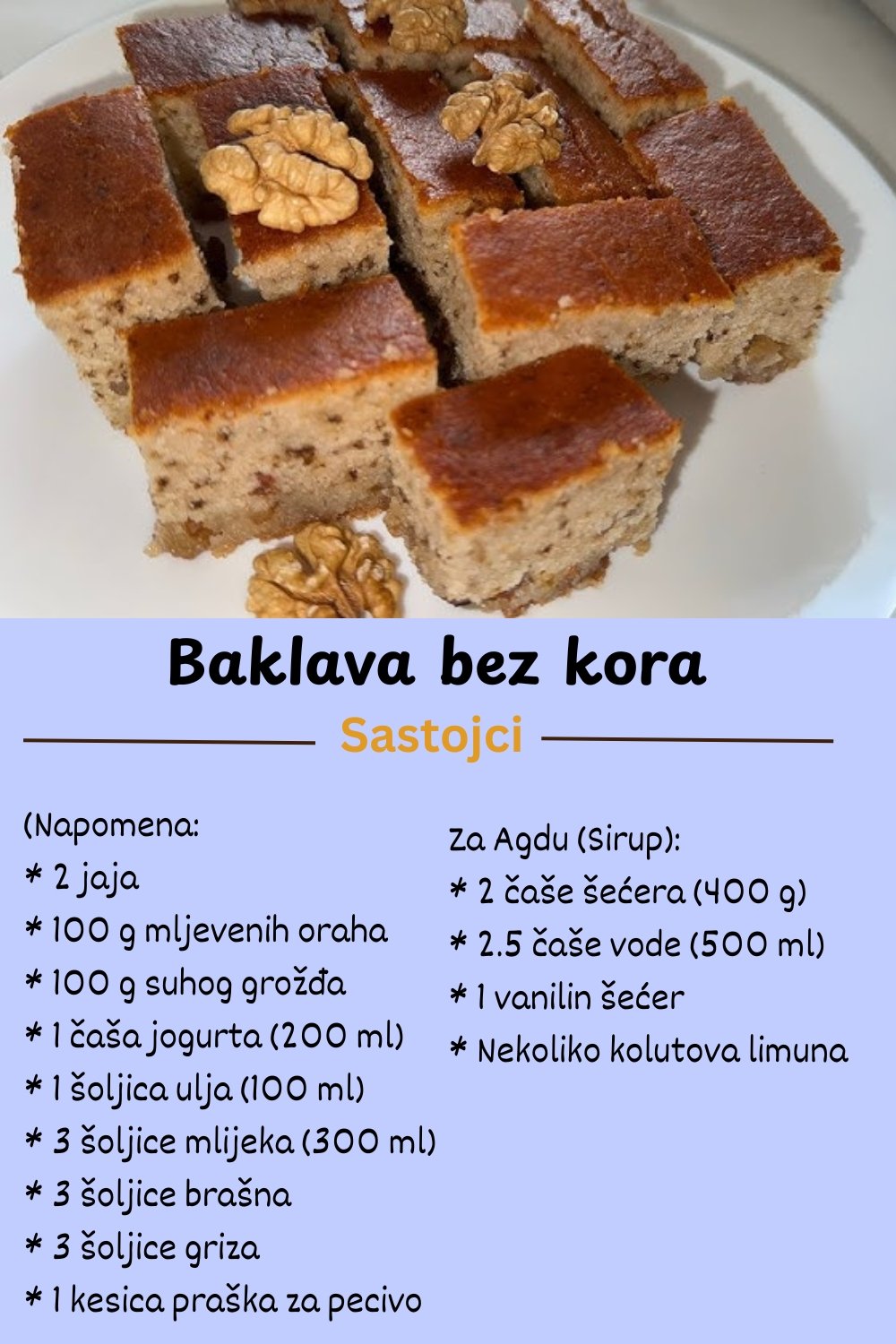 Recept za Baklavu bez Kora: Sočna i Brza Poslastica