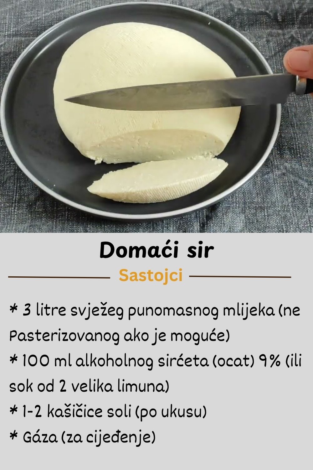 Kako Napraviti Domaći Sir: Najlakši Recept od 3 Sastojka