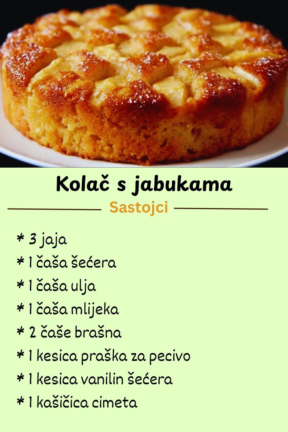 Sočni Kolač s Jabukama: Brzi Recept na Čaše Koji Uvijek Uspijeva