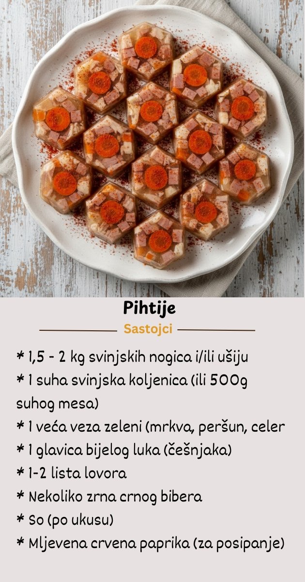 Recept za Domaće Pihtije (Korak po Korak) – Tradicionalni Mesni Žele