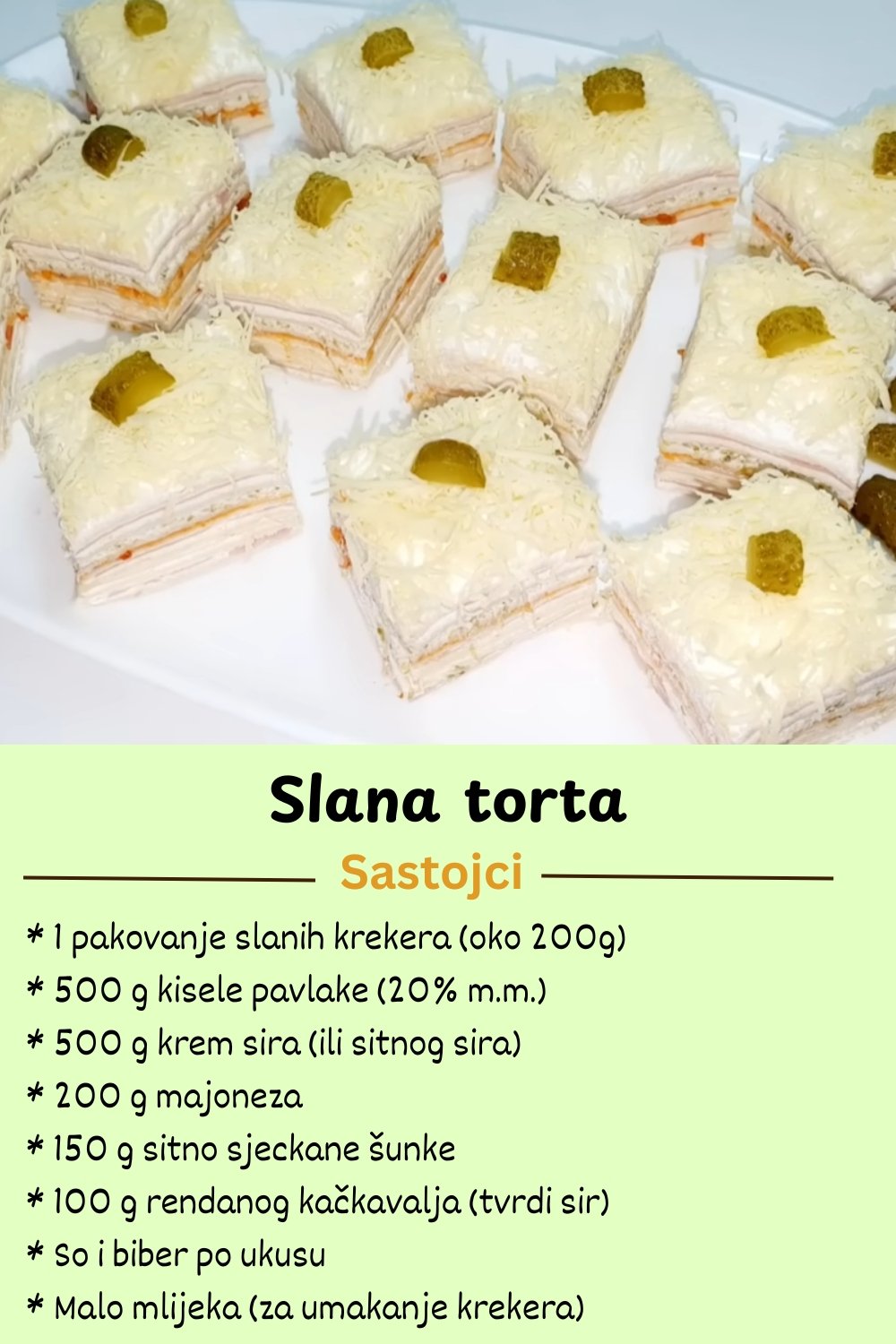 Kremasta Slana Torta (Recept Bez Pečenja) – Savršeno Predjelo