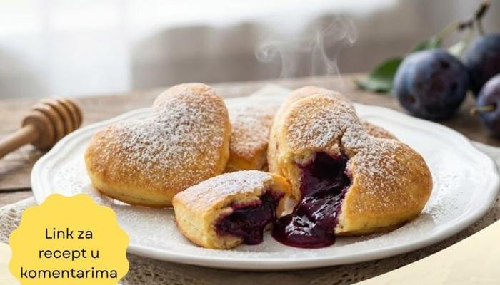 Recept za Slatka Srca od Krompir Testa sa Šljivama
