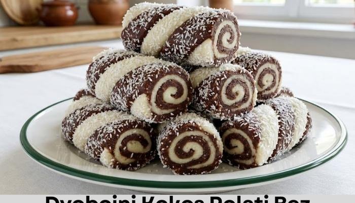 Najbolji Dvobojni Kokos Rolati Bez Pečenja Recept