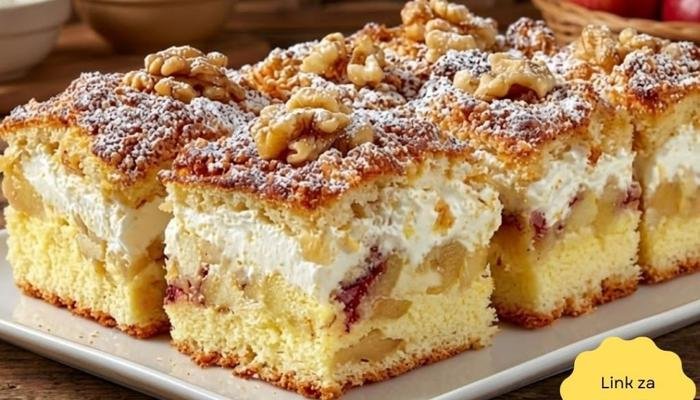 Najbolji starinski njemački kolač s jabukama i sirom recept