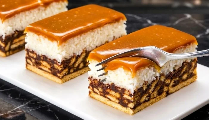 Kremasta karamel fantazija sa kokosom i keksom