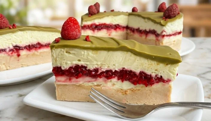 Savršeni Cheesecake s malinama i pistacijama