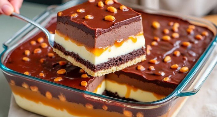 Brza Snikers Torta Bez Pečenja (Gotova za 15 Minuta!)