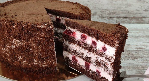 Stracciatella Torta sa Višnjama (Bez Želatina, Topi se u Ustima!)