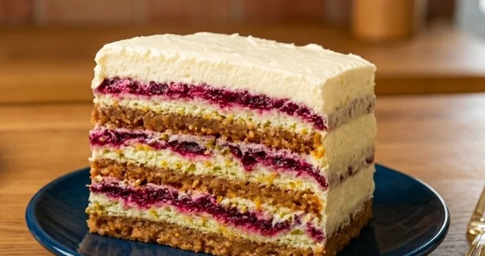 Posna pistać malina torta: Luksuzna biskvitna kraljica svečane trpeze