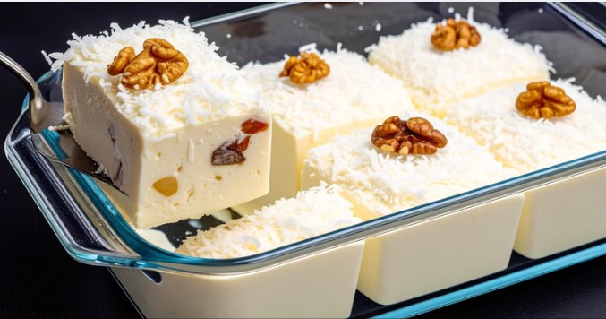 Brzi desert za 5 minuta od mleka i kondenzovanog mleka (Bez rerne, bez želatina!)