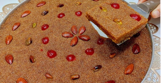 Pravi Arapski Desert Karamelizovana Basbusa koja prevazilazi poslastičarnice