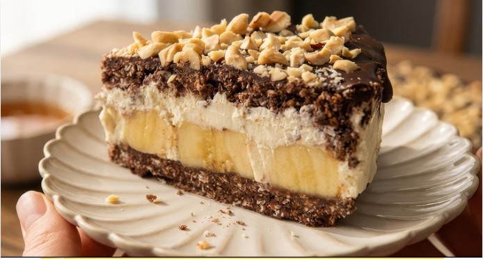 Zdrava torta sa ovsenim pahuljicama i bananama (Bez pečenja, bez brašna!)