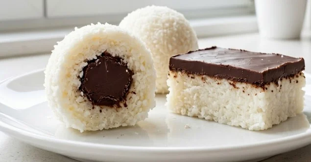 Kokos i čokolada iz jedne smese: Brze nepečene kuglice i kocke