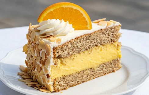 Svečana Badem Torta: Osvežavajuća Poslastica sa Narandžom