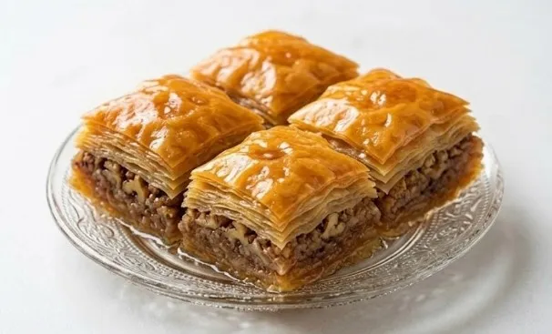 Tradicionalna domaća baklava sa orasima i predivnim slatkim sirupom