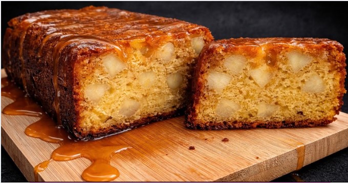 Najlakši kolač sa jabukama i karamelom Pravi se bez miksera