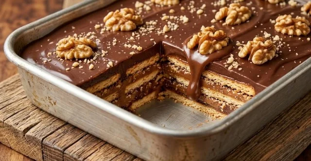 Brzi čokoladni keks kolač sa orasima: Raskošni nepečeni desert