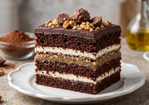 Posni Čokoladni San Sa Orasima: Raskošna Svečana Torta Bez Jaja i Mleka