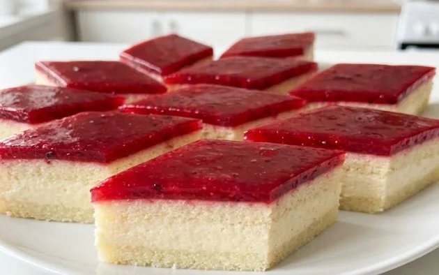 Moderan griz kolač sa voćem: Elegantan sklad mlečne kreme i rubin-crvenog voćnog sjaja