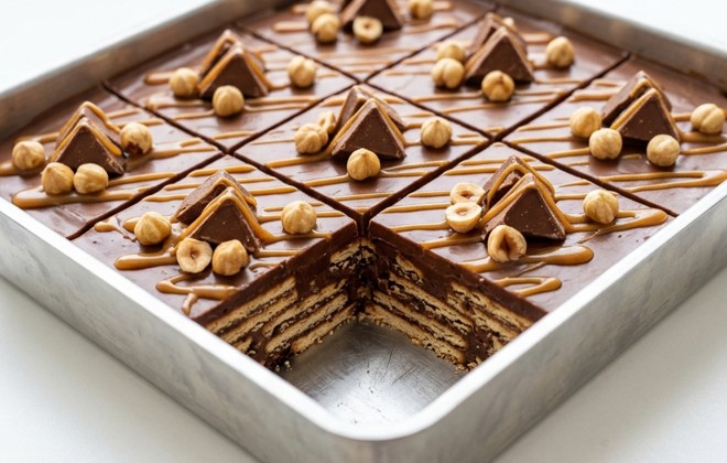 Karamel Lešnik Torta: Slojevita čokoladna fantazija bez rerne